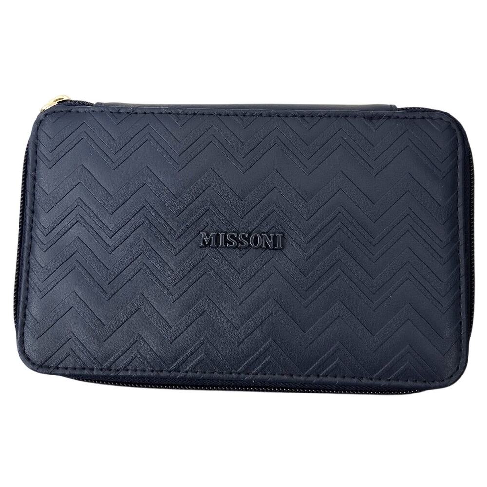 Missoni Delta Airlines NWOT Blue Chevron Zippered Travel Toiletry Cosmetic Case